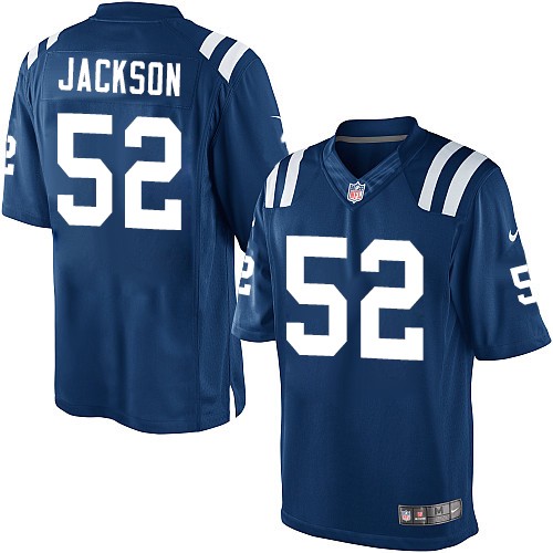 Men's Limited D'Qwell Jackson Nike Jersey Royal Blue Home - #52 NFL Indianapolis Colts